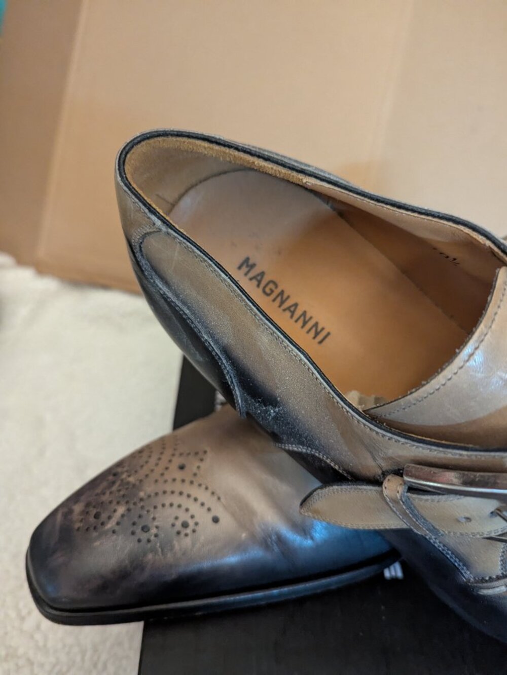 MAGNANNI Single Strap Two Tone Men;s Shoes  Size 10 1/2 - Picture 4 of 5